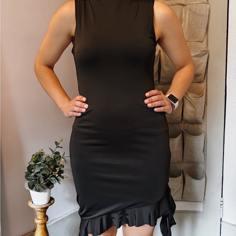 Black Sleeveless Slip Dress